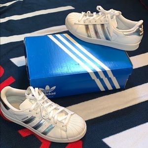 Holographic adidas superstars